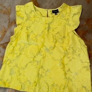 Chartreuse Floral WWW Blouse